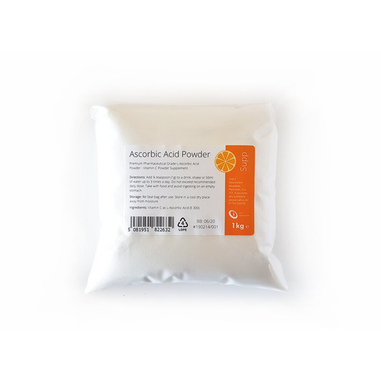 Ascorbic Acid Vitamin C - 1kg - Non GMO 100% Pure Pharmaceutical Grade