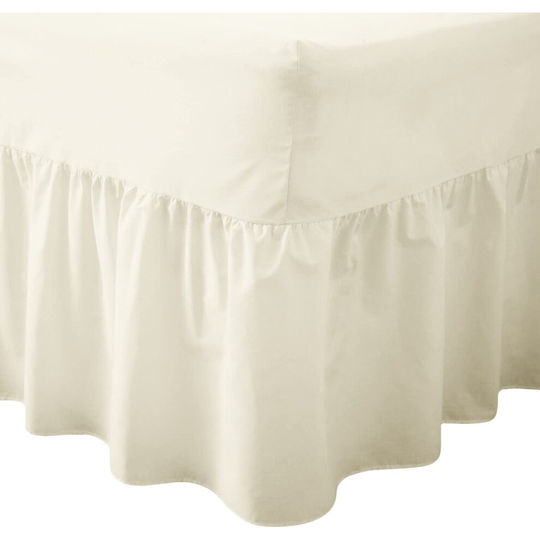 (King, Cream) Luxury Percale Fitted Valance Sheet Non Iron Sheet