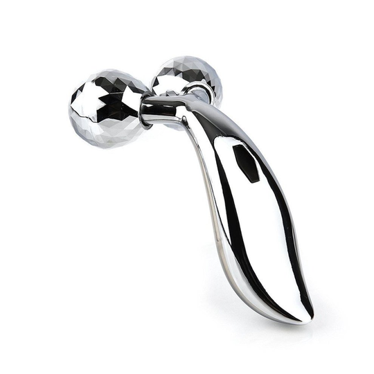 3D Face Massager, Body Sculpting Firmer Shaper/ Muscle Relaxation / Skin Tighten Lift 360 Degrees Rotation Massage Roller Silver