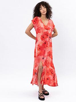 Religion Print Jade Maxi Dress - Coral