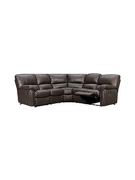 Leighton Leather Power Recliner Corner Group Sofa - Brown