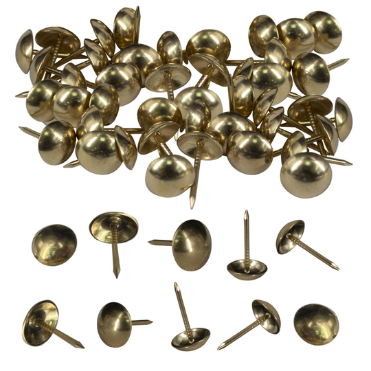 (500pcs, Antique Brass) Upholstery Nail Tacks Studs Furniture Tacks Push Pins 15mm x 9mm Thump Tack Studs for Leathercraft Cork Board DIY Projects
