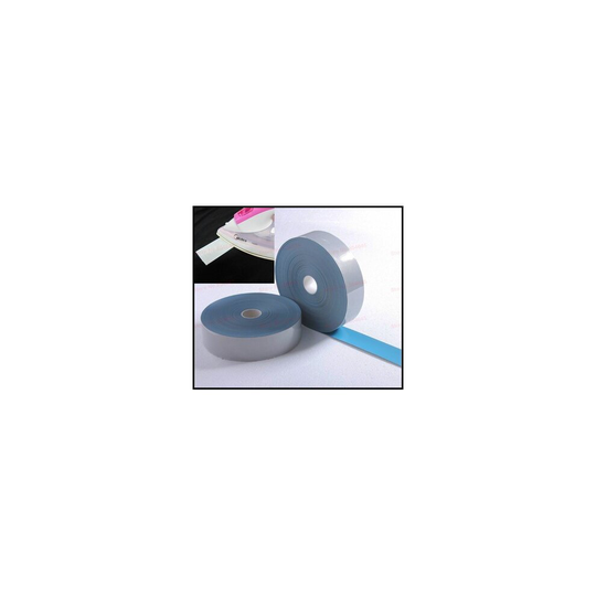 Silver Reflective Iron On Heat Applied Tape Gray 50 mm Hi Visibility per Metre