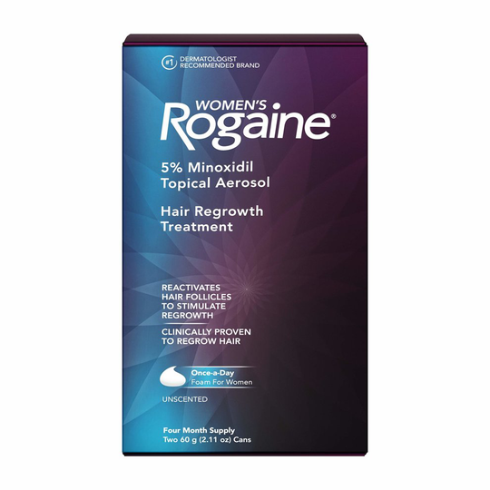 Women's Rogaine 5% Minoxidil Foam for Hair Thinning and Loss, Topical Treatment for Women's Hair Regrowth, 4-Month Supply
