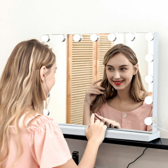 Mirror Vanity LED Light 15 Bulbs Makeup Touch Control Dimmable Mirrors