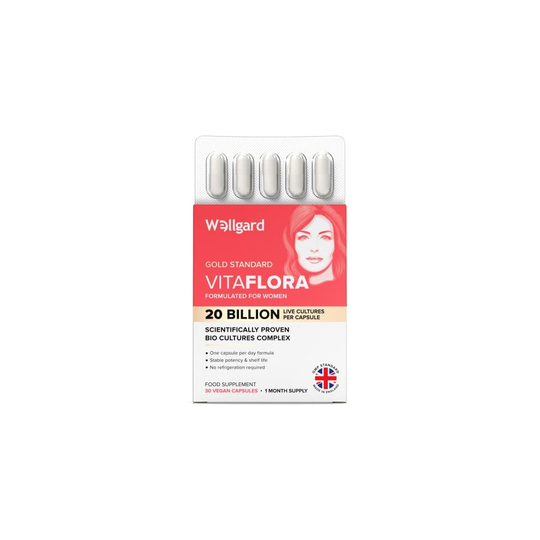 Wellgard Vitaflora Probiotics for Women - Scientifically Proven Bio Cultures for Women's Intimate Flora, Made in UK