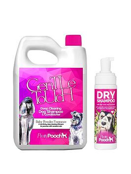 Pretty Pooch Baby Powder Fragrance Dog Shampoo 2L &Amp; Dry Shampoo 250Ml - Suitable For Sensitive Skin &Amp; All Dog Breeds