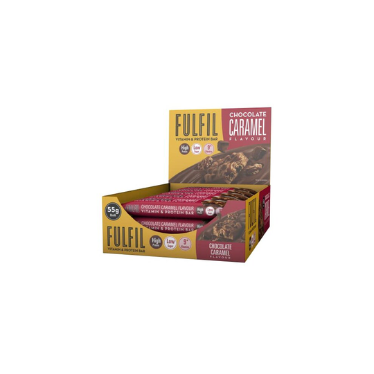 FULFIL Vitamin and Protein Bar (15 x 55g Bars) - Chocolate Caramel Flavour - 20g High Protein, 9 Vitamins, Low Sugar