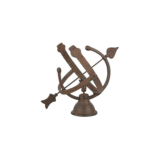 Fallen Fruits Cast Iron Armillary Sundial - Brown