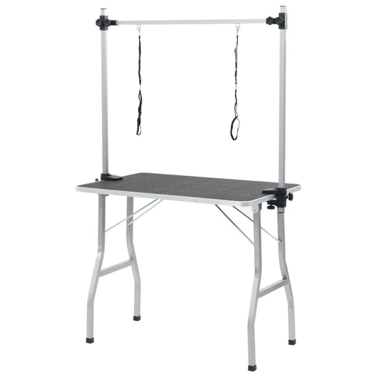 vidaXL Bath Grooming Table for Dogs Cats Pets Adjustable 2 Loops Pet Supply