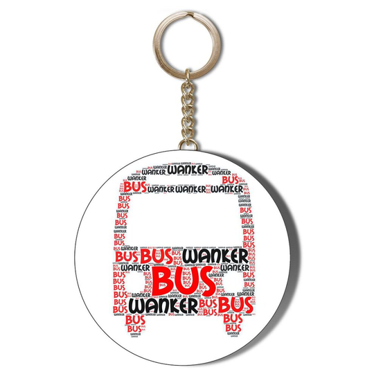 Bus Wanker Word Collage 45Mm Long Chain Keyring Bottle Opener