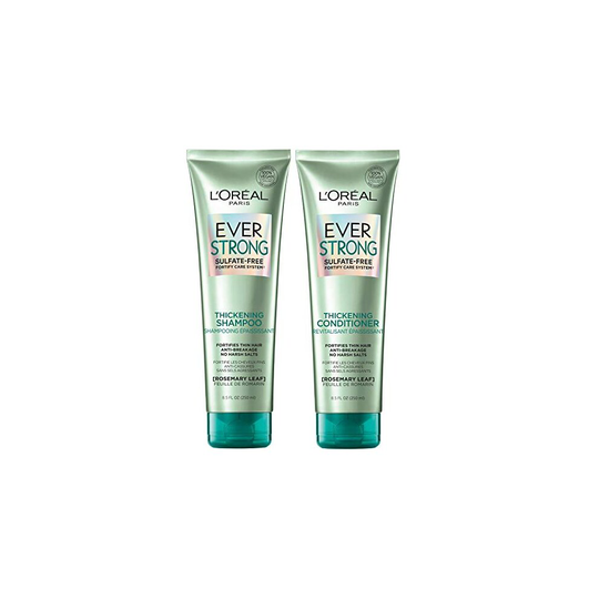 L'Oreal Paris EverStrong Thickening Sulfate Free Shampoo and Conditioner Kit, Thickens + Strengthens, For Thi