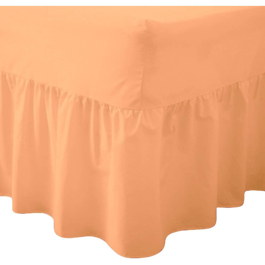 (King, Peach) Luxury Percale Fitted Valance Sheet Non Iron Sheet