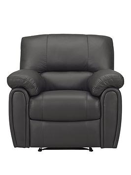 Leighton Leather/Faux Leather Power Recliner Armchair - Black