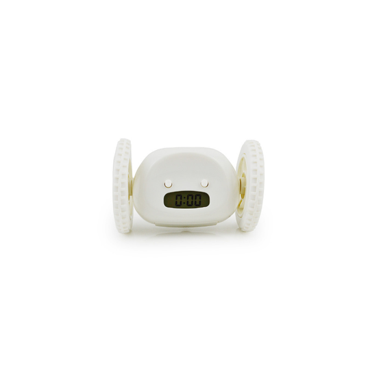 (White) Clocky Extra Loud for Heavy Sleeper Runaway Alarm Clock
