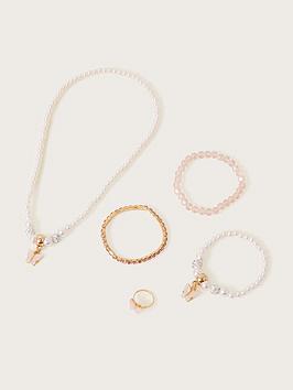 Monsoon Girls Bridesmaid Jewellery Set - Pink