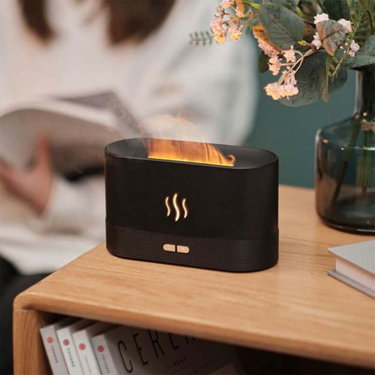 180ml USB Mist Maker Flame Air Humidifier Essential Oil Diffuser Decor