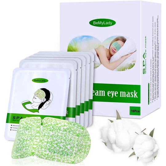 16 Packs Health Care Warm Steam Eye Mask for Dry Eyes Sleeping Fatigue Puffy Dark Circles Self Heated Compress Hot Sleep Eye Mask Disposable- Unscente