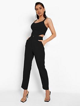 Boohoo Tailored Relaxed Fit Trousers - Black