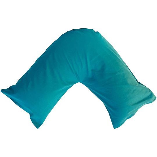 (Blue) Back & Neck Support Polycotton V Shaped Orthopedic/Pregnancy/Nursing Pillowcase