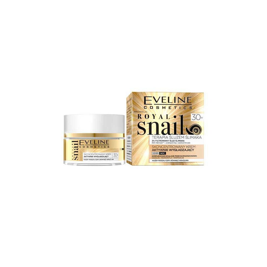 Eveline Royal Snail, krem aktywnie wygładzający na dzień i na noc 30 +, 50 ml