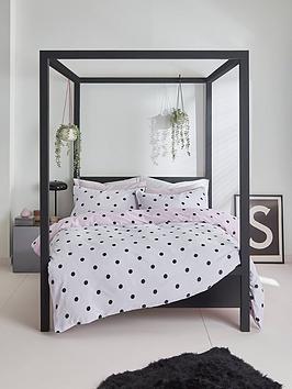 Sassy B Spot On Polka Dot Reversible Duvet Cover Set - Black &Amp; White
