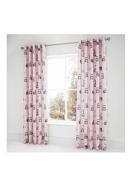 Catherine Lansfield Woodland Friends Easy Care Eyelet Lined Curtains