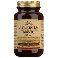 Solgar Vitamins Vitamin D3 1000 IU (25 ug) Chewable Tablets x 100