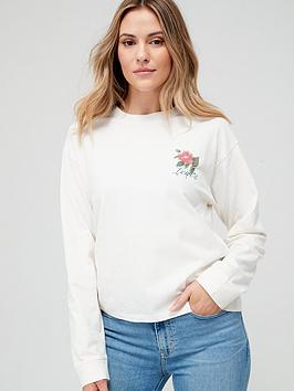 Levi's Graphic Long Sleeve Cinched T-Shirt - Tofu - White, White, Size Xs, Women