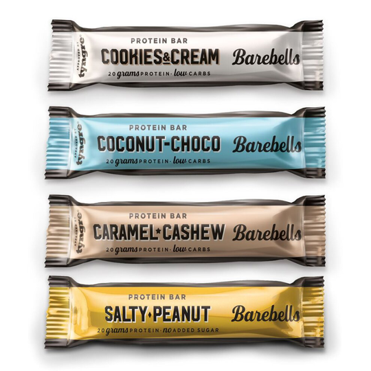 (Cookies & Cream) Barebells Protein Bar Low Sugar Workout Training Muscle Growth Snack- 12 x 55g