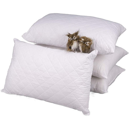 (Hollow FIber Quilted Pillows (Pack of 10)) Extra Soft Filling Hollow Fiber Quilted Pillows-Bounce Back Hotel Quality Bed Pillows- Anti Allergy Pillow
