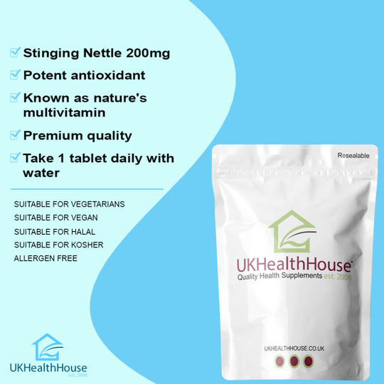 Nettle Leaf 200mg 120 Tablet - Prostate support, Arthritis, Allergy