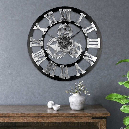 60CM EXTRA LARGE ROMAN NUMERALS SKELETON WALL CLOCK BIG GIANT