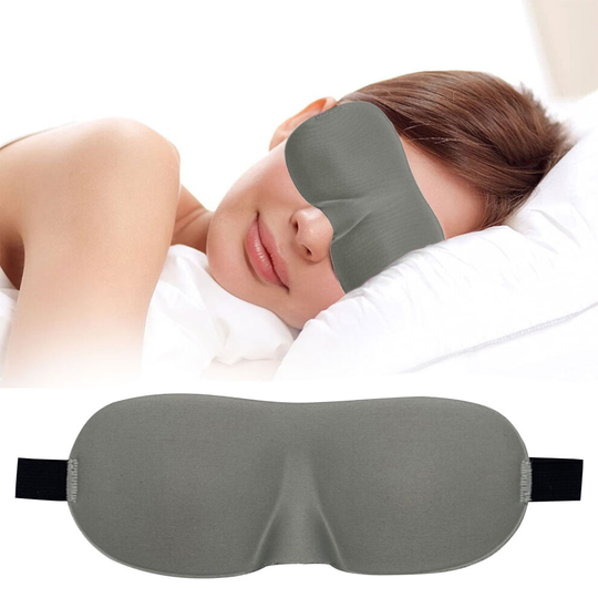 (Grey) 3D Contoured Eye Mask for Sleeping, Luxury Blindfold Sleep Mask with Adjustable Strap, Soft and Comfortable & Blocking Eye Blinder for Travel