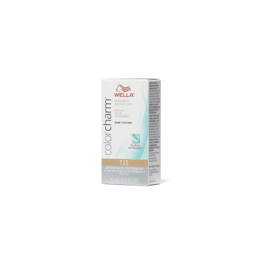 (T15 Pale Beige Blonde) Wella Color Charm Permanent Liquid Hair Toner - Blondes