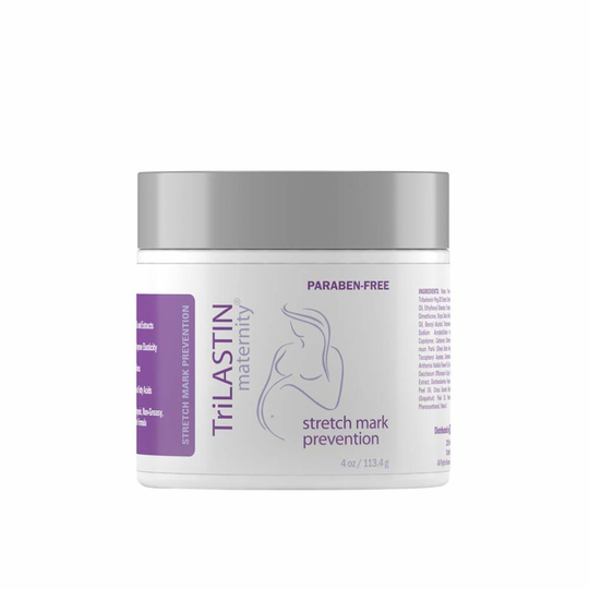 TriLASTIN Maternity Stretch Mark Prevention Cream, Unscented, 4 fl oz. - Hypoallergenic, Paraben-Free Formula