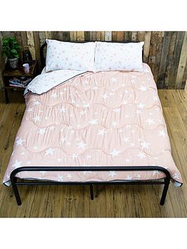 Rest Easy Sleep Better Pink Star Coverless Quilt 10.5 Tog