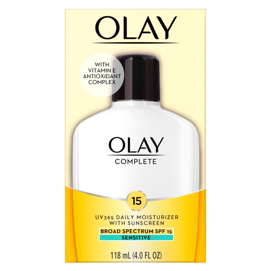 Olay Complete UV365 Daily Sensitive Skin Moisturizer Sunscreen, 177 ml (6 fl oz) - Broad Spectrum SPF 15