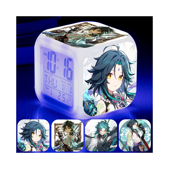 (Xiao) Genshin Impact Anime Colorful Alarm Clock Sleep Student Alarm Clock