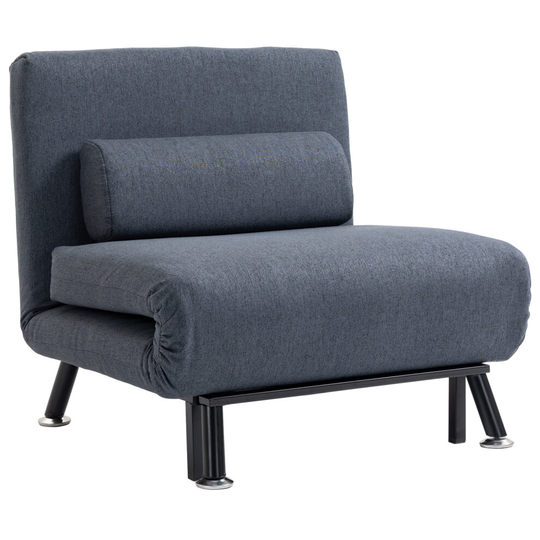 HOMCOM Folding 5 Position Convertible Sleeper Chair Sofa Bed Black