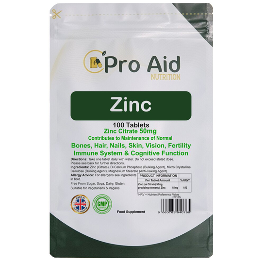 Zinc Tablets 50mg 100 Pack by Proaid