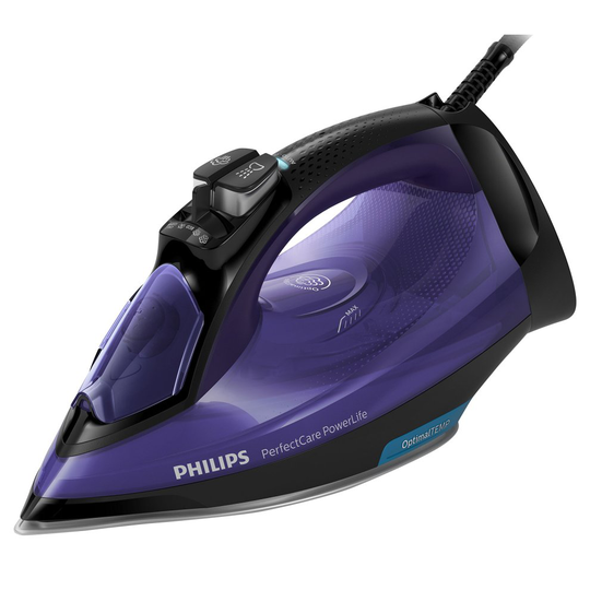Philips PerfectCare PowerLife Steam Iron with Optimaltemp Technology, 2500W - Purple - GC3925/36