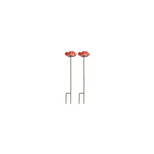 Cast Iron Poppy Dish Wild Bird Feeders (Set of 2)