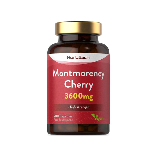 Montmorency Cherry Capsules 3600mg | 200 Count | Tart Cherry Extract | Vegan Concentrate | by Horbaach