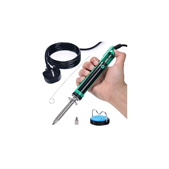 YIHUA 929D-V Electric Vacuum Desoldering Iron Solder Sucker Desoldering Pump with Shorter Charging Handle and Desoldering Nozzles 1.0mm 1.2mm for