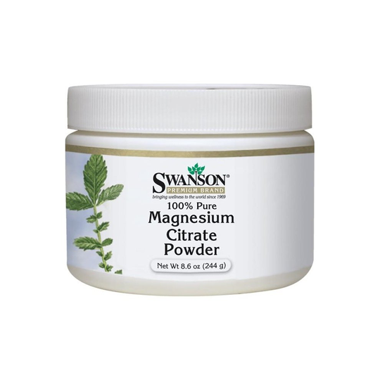 Swanson Magnesium Citrate, 100% Pure Powder - 244g