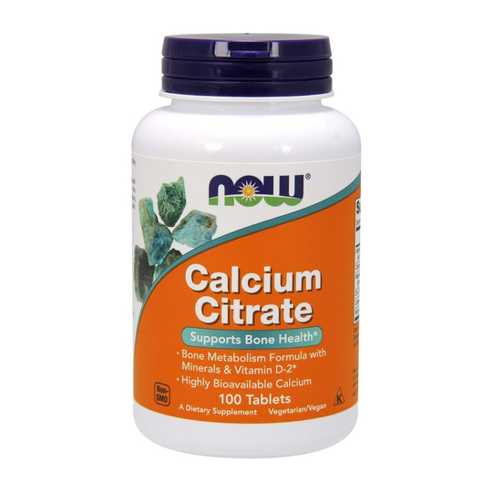 NOW Foods Calcium Citrate with Minerals & Vitamin D-2, 100 tablets