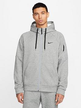 Nike Train Therma Full Zip Sweat Hoodie - Grey/Black