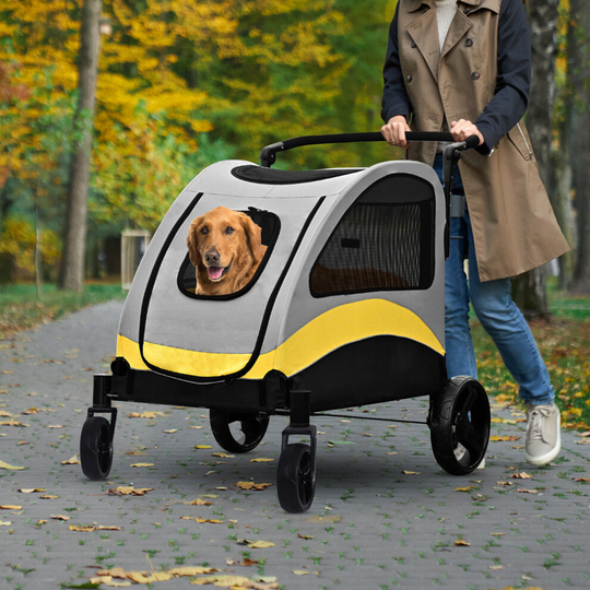 Folding Dog Travel Trolley Large Pet Carrier Cat And Dog Jogger