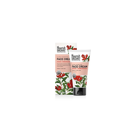 Nourish Organic Ultra Hydrating Face Cream, Argan & Pomegranate, 1.7 Ounce